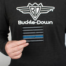 Bi-Fold Wallet - Superman Shield Thin Blue Line Weathered Gray/Black/Blue