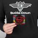 Bi-Fold Wallet - Superman THE ORIGINAL MAN OF STEEL Badge Camo Gray Red Yellow Blue