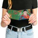 Bi-Fold Wallet - Superman Holiday Christmas Pose and Icons Greens