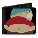 Bi-Fold Wallet - South Park Cartman Mooning Pose and Logo Black