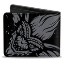 Bi-Fold Wallet - GREMLINS Gizmo and Stripe Faces Black/Red/Orange/Gray