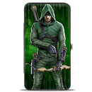 Hinged Wallet - Green Arrow Bow Pose + Arrows Greens