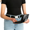 Hinged Wallet - Joker Wine Pose Sketch + THE JOKER Logo HA! HA! Black Grays White