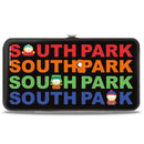 Hinged Wallet - SOUTH PARK Boys Peeking Pose and Title Logo Stacked Black/Multi Color