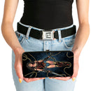 Hinged Wallet - Wonder Woman 2017 Standing Swords Pose + Icon/Lasso of Truth Blues/Golds