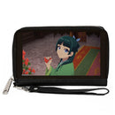 PU Zip Around Wallet Rectangle - The Apothecary Diaries Maomao Holding Flower Scene