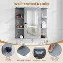 Wall Mounted Bathroom Medicine Cabinet with Mirror - Gray