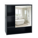 Wall-Mounted Mirror Cabinet with Hidden & Open Storage