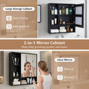 Wall-Mounted Mirror Cabinet with Hidden & Open Storage