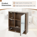 Wall-Mounted Mirror Cabinet with Hidden & Open Storage