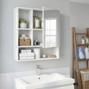 Wall-Mounted Mirror Cabinet with Hidden & Open Storage