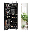 Wall and Door Mounted Mirrored Jewelry Cabinet with Lights