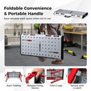 42 Inches x 21 Inches Welding Table with Adjustable Height and 2 Bar Clamps-Silver