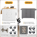 2-Door Large Mobile Kitchen Island Cart with Hidden Wheelsand 3 Drawers