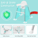 4-in-1 Convertible Baby High Chair with Removable Double Tray-White