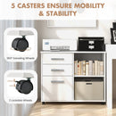 3-Drawer Mobile Lateral File Cabinet Printer Stand