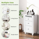 3-Drawer Freestanding Bathroom Storage Cabinet with Anti-toppling Device-White