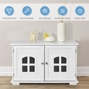 Wooden Cat Litter Box Enclosure with Divider - White