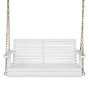 2-Person Wooden Porch Swing with Hanging Chains for Garden Yard
