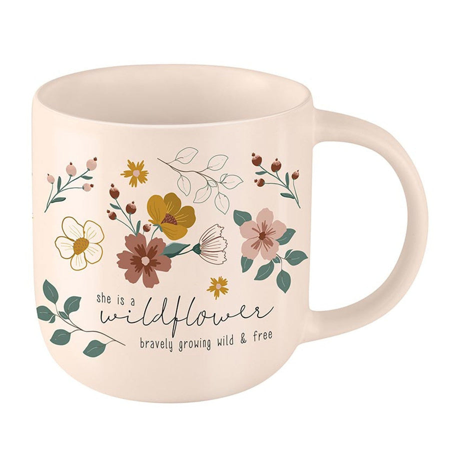 Wild & Free Stoneware Mug in Pale Peach | Coffee Tea Cup | 18oz