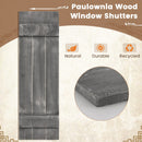 36 x 11 Inch Farmhouse Paulownia Wood Window Shutters Set of 2 for Windows