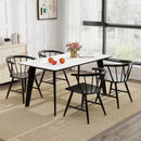 Windsor Dining Chair Set of 2 Mid-Century Modern Black Kitchen Chairs-Black