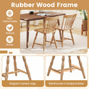 Windsor Dining Chairs Set of 4 with Curved Spindle Back