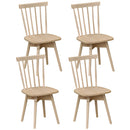 Windsor Dining Chairs Set of 4 Mid Century Rubber Wood Kitchen Chairs with Swivel Seat
