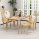 Windsor Dining Chairs Set of 2 with High Spindle Back and Natural Rubber Wood Legs for Dining Room Living Room-Natural