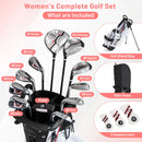Women's Complete Golf Clubs and Bag Set with Headcovers and Putter-Red