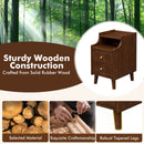 Wood Nightstand Set of 2 with Drawers and Solid Wood Legs