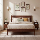Wood Nightstand with Drawers and Solid Wood Legs for Bedroom