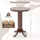 Wood Pub Round Dining Table with Pedestal Base