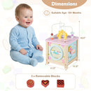 Wooden Activity Cube with Montessori Sensory Toys for Toddlers