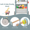 6-in-1 Wooden Baby Stroller with Play Kitchen for Kids Over 12 Months