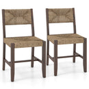 Wooden Dining Chair Set of 2 for Kitchen Dining Room-Brown