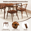 Wooden Dining Chair Set of 2 with High Spindle Back and Wide Seat