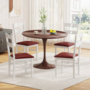 Wooden Dining Chairs Set of 4 Armless Kitchen Chairs with Hollowed Backrest