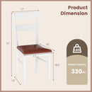 Wooden Dining Chairs Set of 4 Armless Kitchen Chairs with Hollowed Backrest