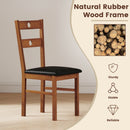 Wooden Dining Chairs Set of 4 Armless Kitchen Chairs with Hollowed Backrest
