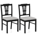 Wooden Dining Chairs Set of 2 Upholstered Kitchen Chairs with Solid Rubber Wood Frame
