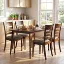 Wooden Dining Chairs Set of 2 Upholstered Kitchen Chairs with Rubber Wood Frame