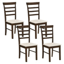 Dining Chairs Set of 4 with Fabric Cushion and Wood Frame