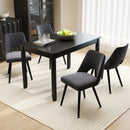48-Inch Wooden Dining Table for 4 People Rectangular Kitchen Table with Rubber Wood Legs