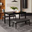 48-Inch Wooden Dining Table for 4 People Rectangular Kitchen Table with Rubber Wood Legs