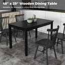 48-Inch Wooden Dining Table for 4 People Rectangular Kitchen Table with Rubber Wood Legs