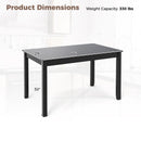 48-Inch Wooden Dining Table for 4 People Rectangular Kitchen Table with Rubber Wood Legs