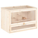 Wooden Hamster Cage with Mesh Flip Roof-Natural