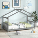 Twin Size Wooden House Bed with Roof
