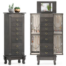 Wooden Jewelry Armoire Cabinet Storage Chest with Drawers and Swing Doors
